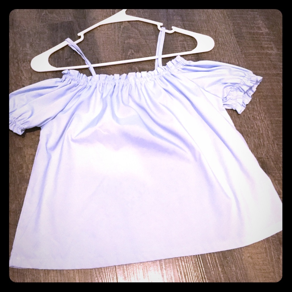 Blue Off-shoulders top